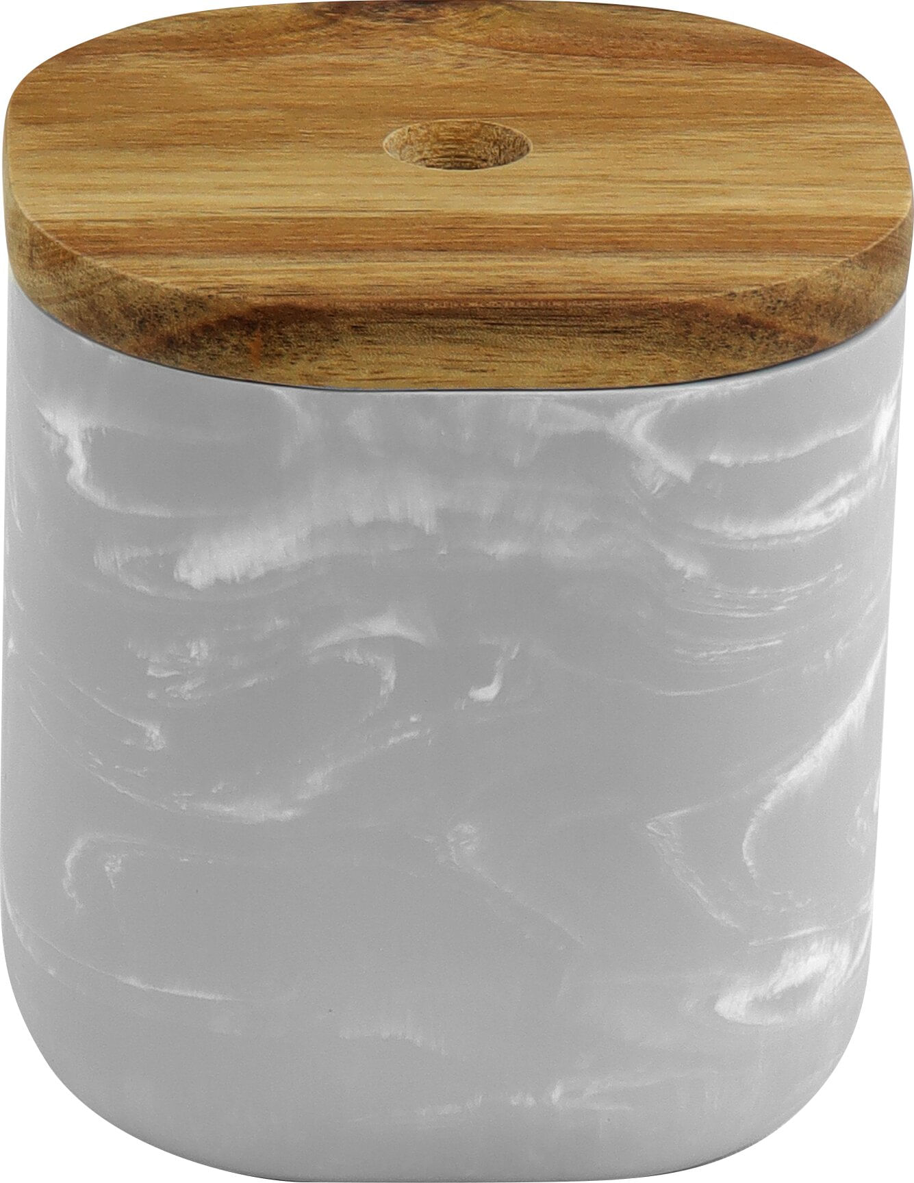 Porta Algodão Redondo em Plástico Cinza Kala