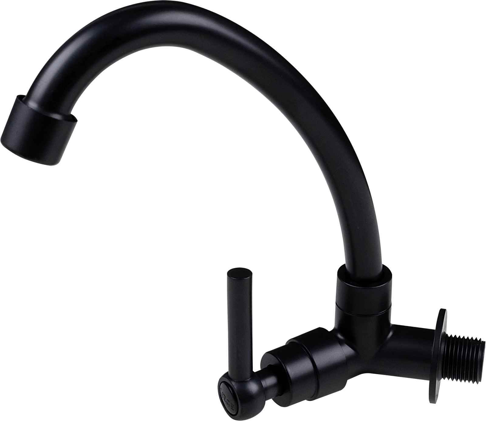 Torneira Bica Móvel 1/4" Parede ABS Preta C60 Liege - Imagem 2