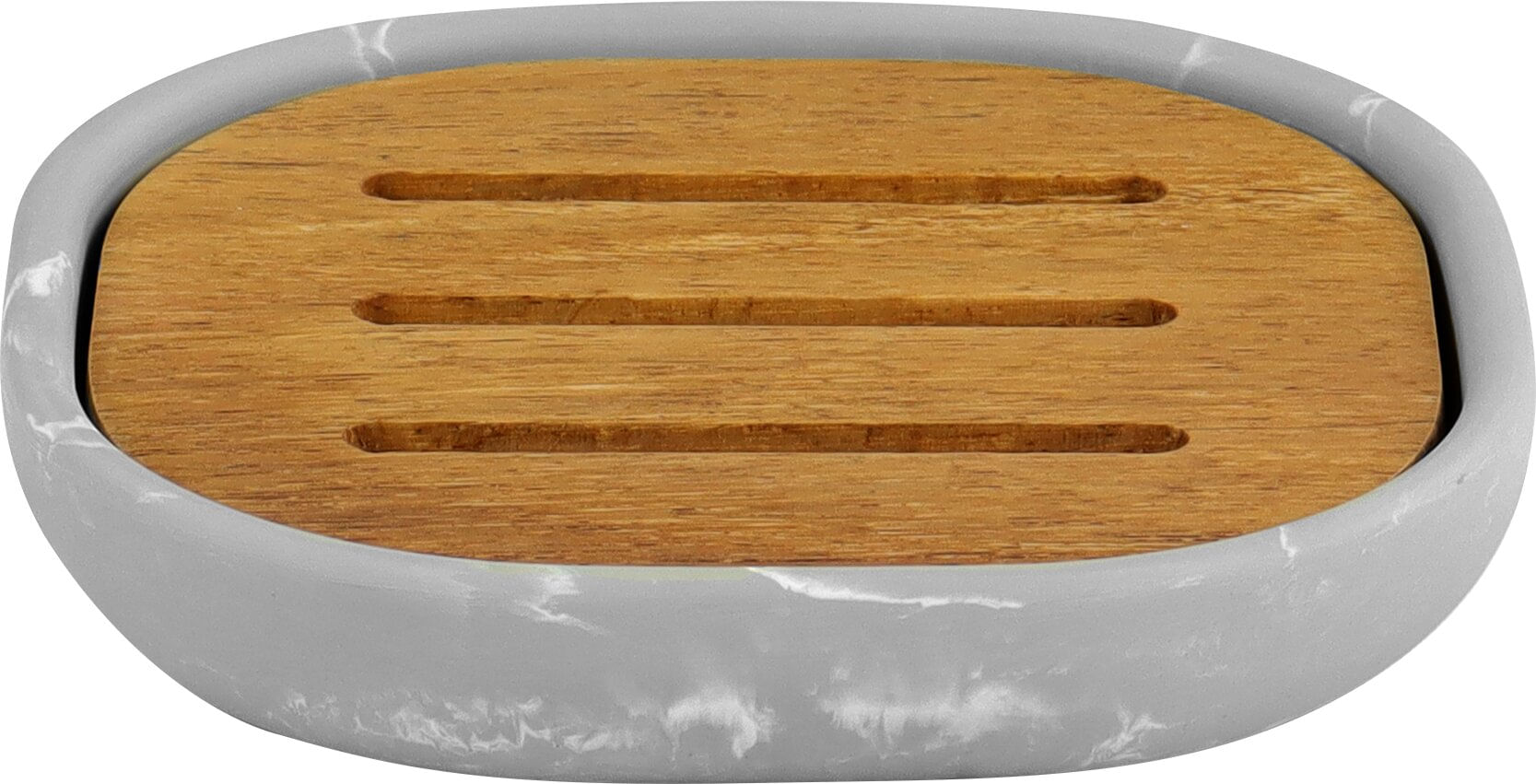 Saboneteira Redonda em Plástico Cinza Kala