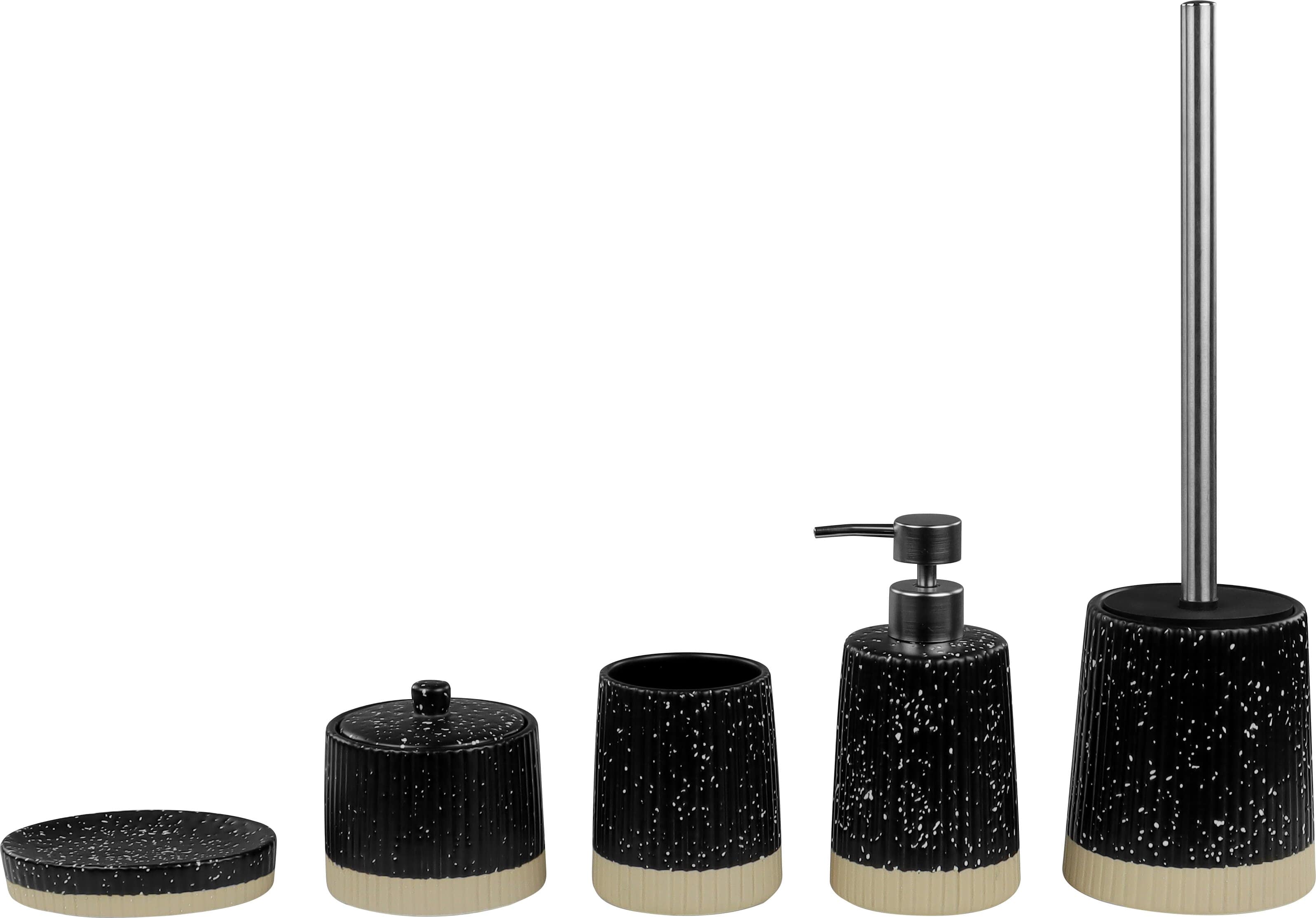 Dispenser para Sabonete Líquido em Cerâmica Preto Kala - Imagem 2