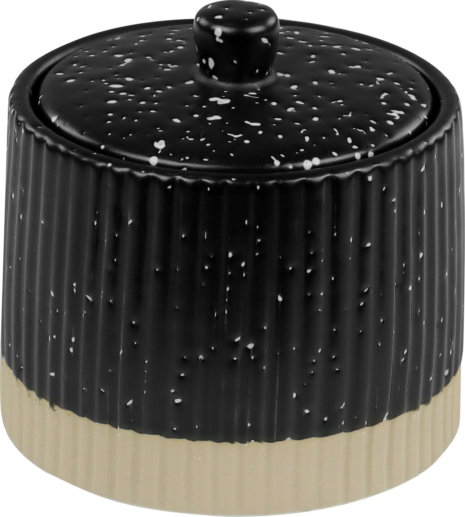 Porta Algodão Cerâmica Redondo Preto Kala