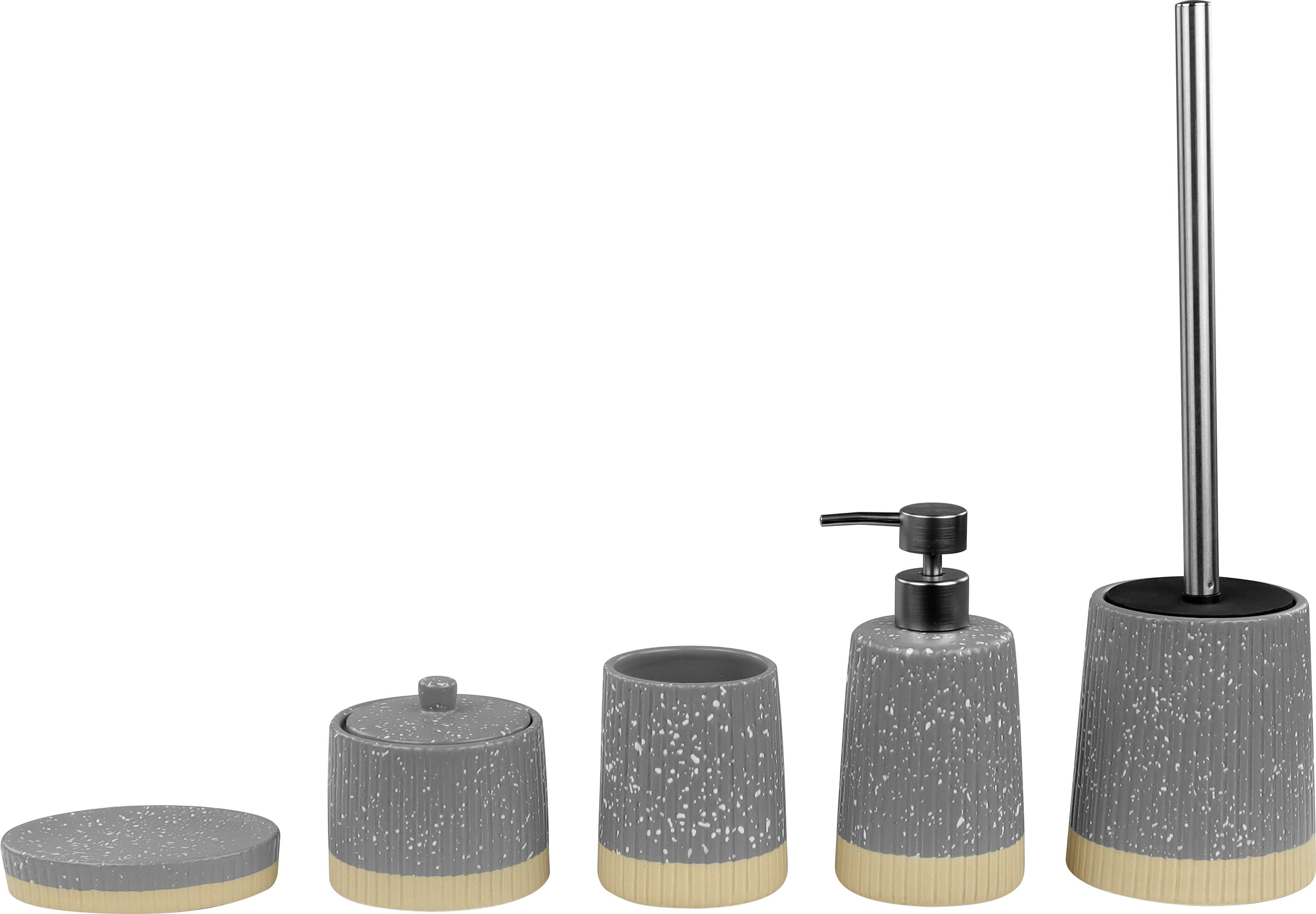 Dispenser para Sabonete Líquido em Cerâmica Cinza Kala - Imagem 2