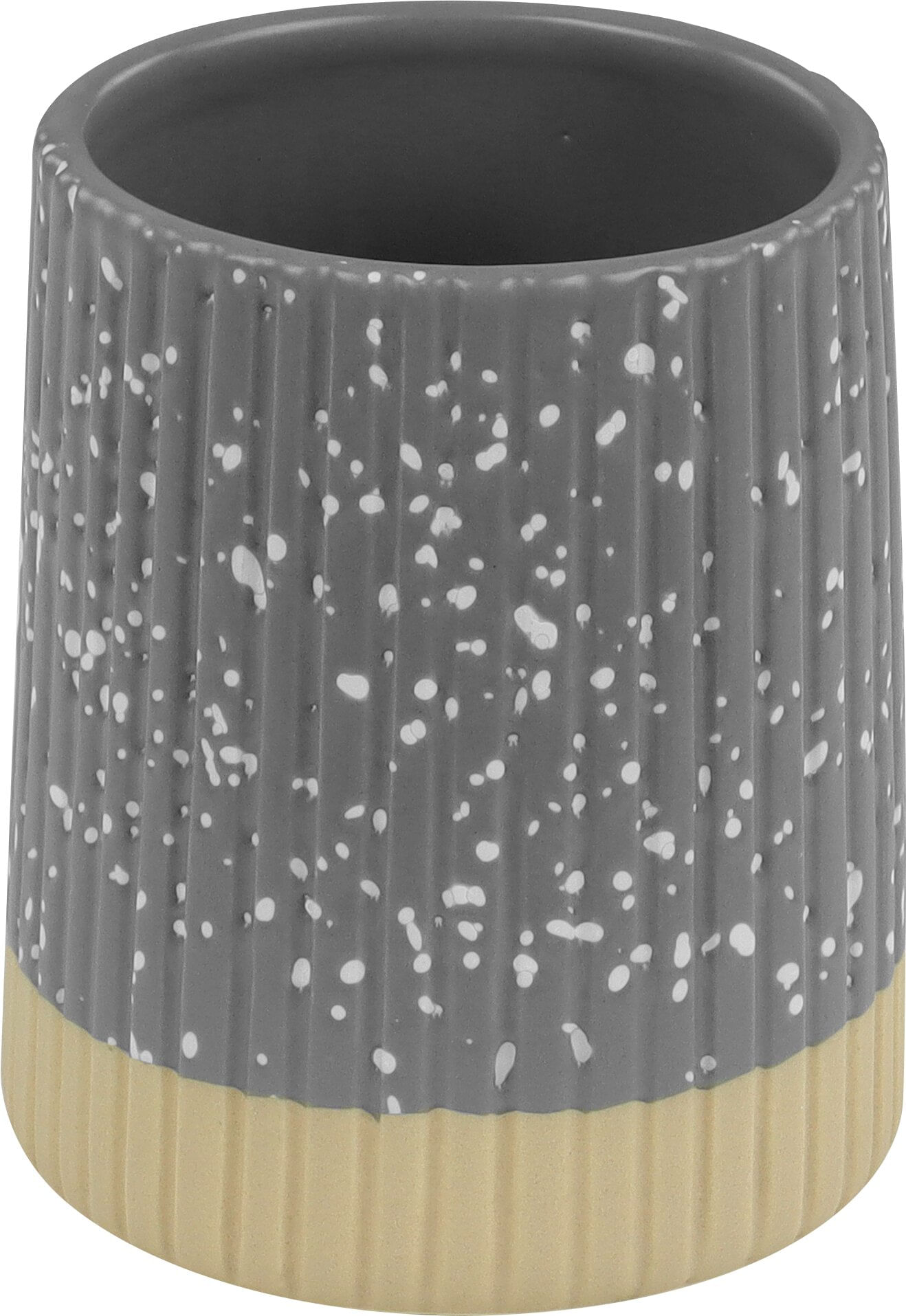 Porta Escova de Dentes em Cerâmica Cinza Kala