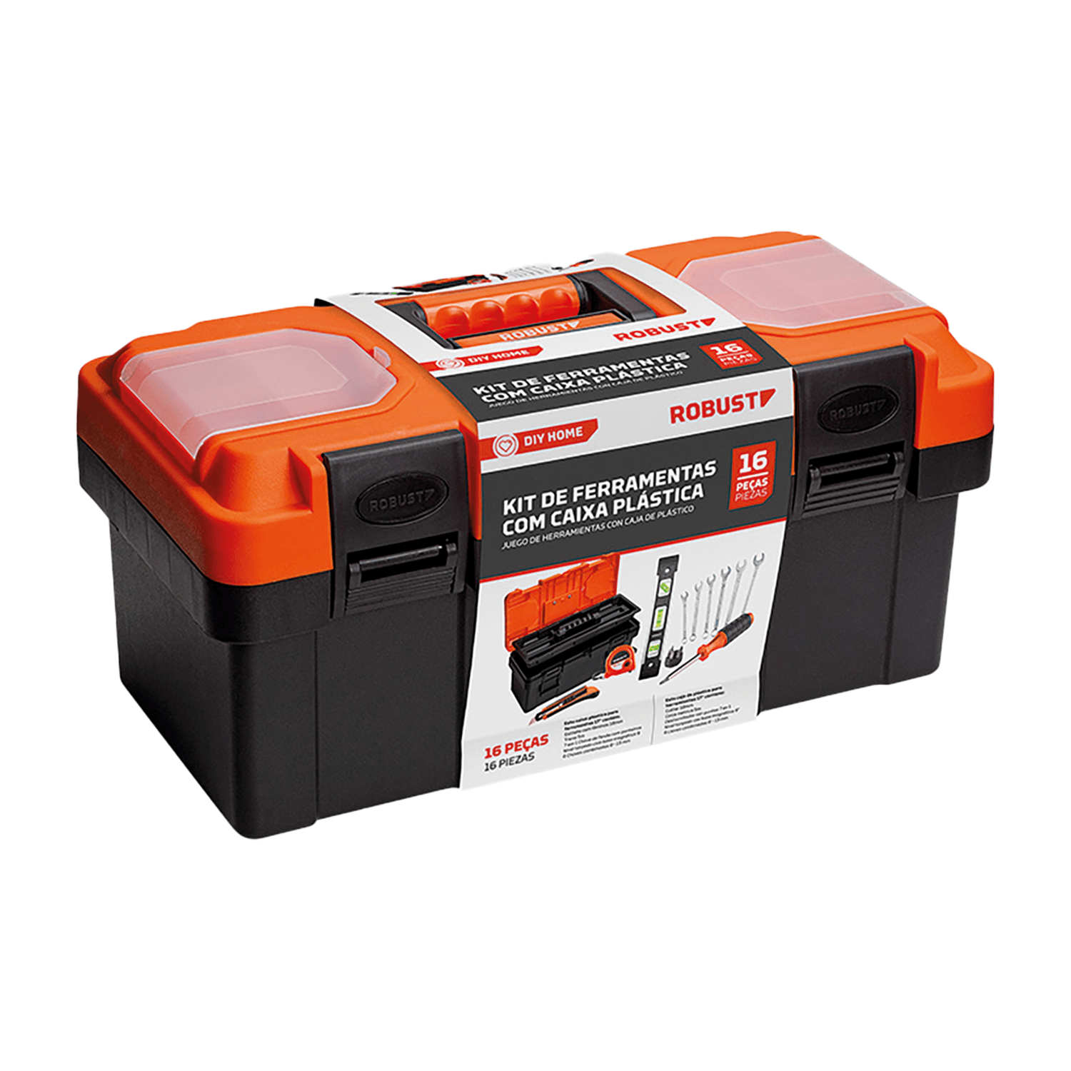 Kit de Ferramentas com Caixa Plástica 16 Peças Robust - Imagem 2
