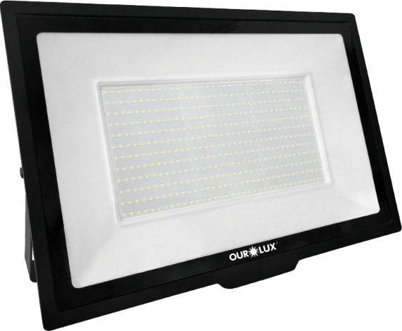 Refletor LED 500W Bivolt Preto IP65 Ourolux