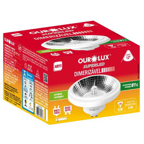 Lâmpada LED AR111 Dimerizável 12W Bivolt Ourolux - Imagem 2