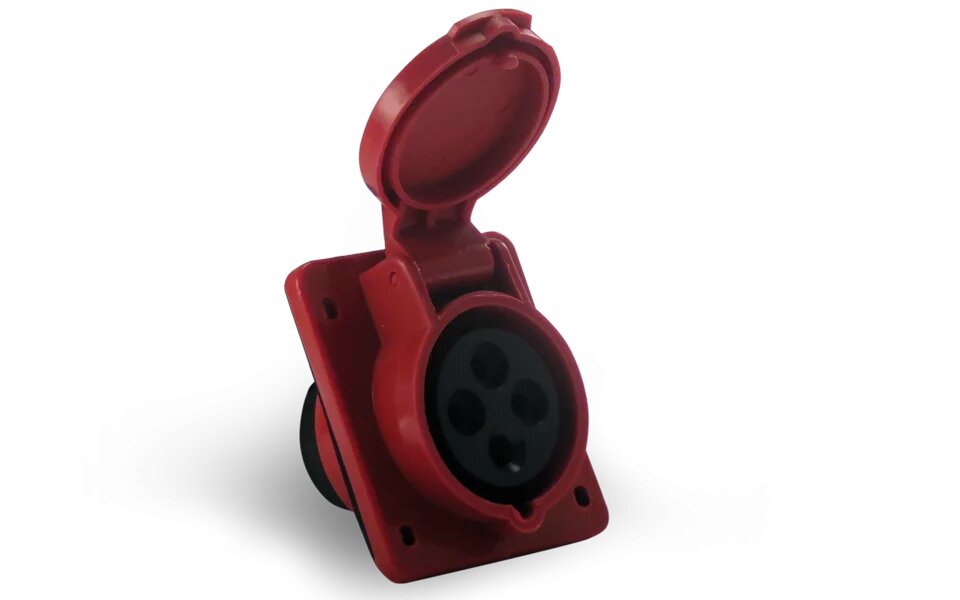 Tomada Embutir 3P+T 16A 380/415V Vermelho Soprano