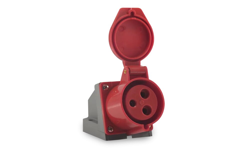 Tomada Sobrepor 3P+T 16A 380/415V Vermelha Soprano