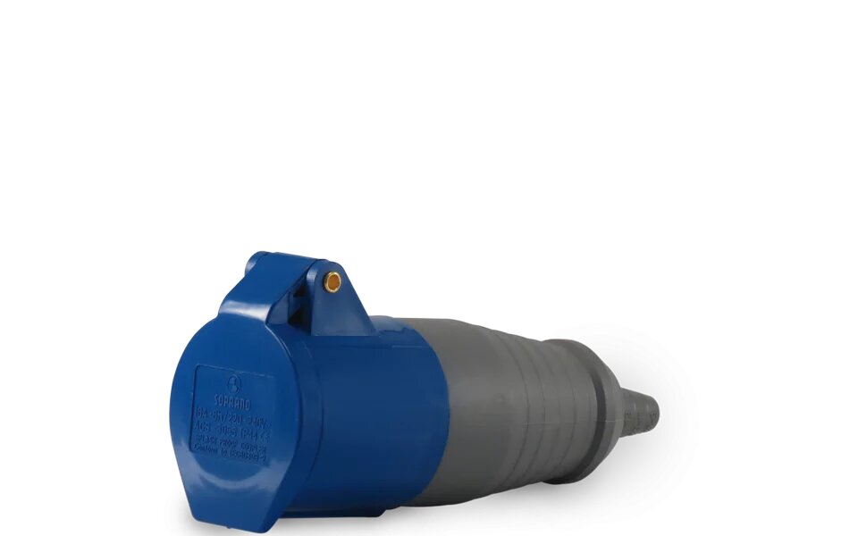 Acoplamento 2P+T 16A 200/250V Azul Soprano - Imagem 2