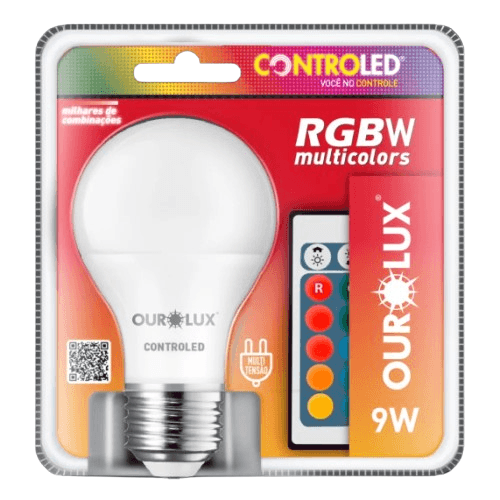 Lâmpada Led Multicor Rgbw Bivolt E27 Ourolux