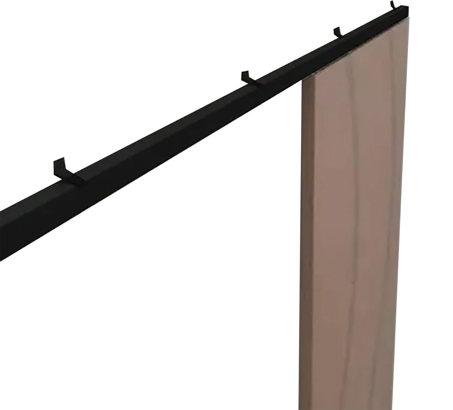 Kit Roldana Porta de Correr Embutir Preto Fosco 2M 5 peças Perfil - Imagem 2