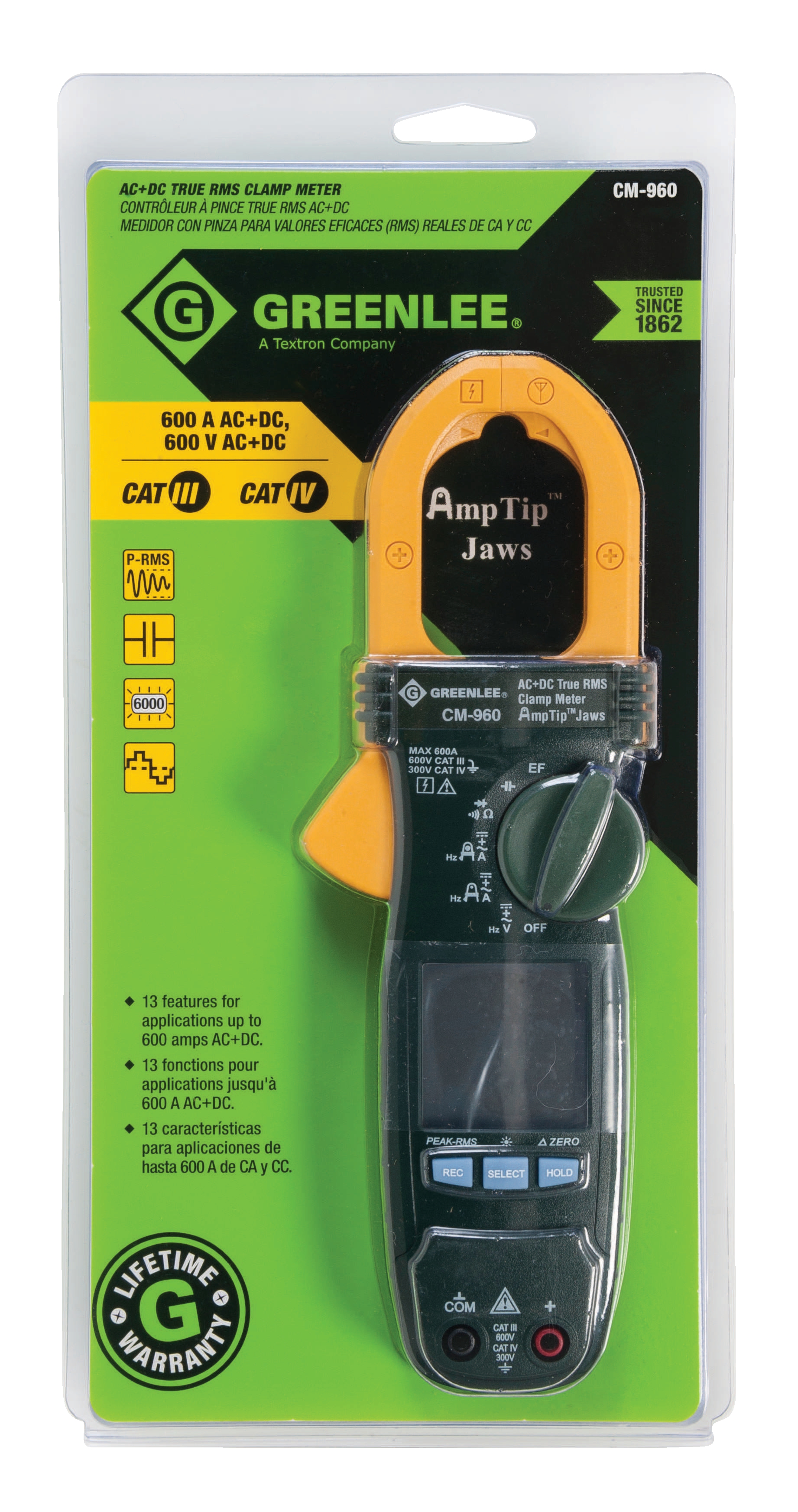 Amperímetro Digital 600A AC/DC Greenlee - Imagem 2
