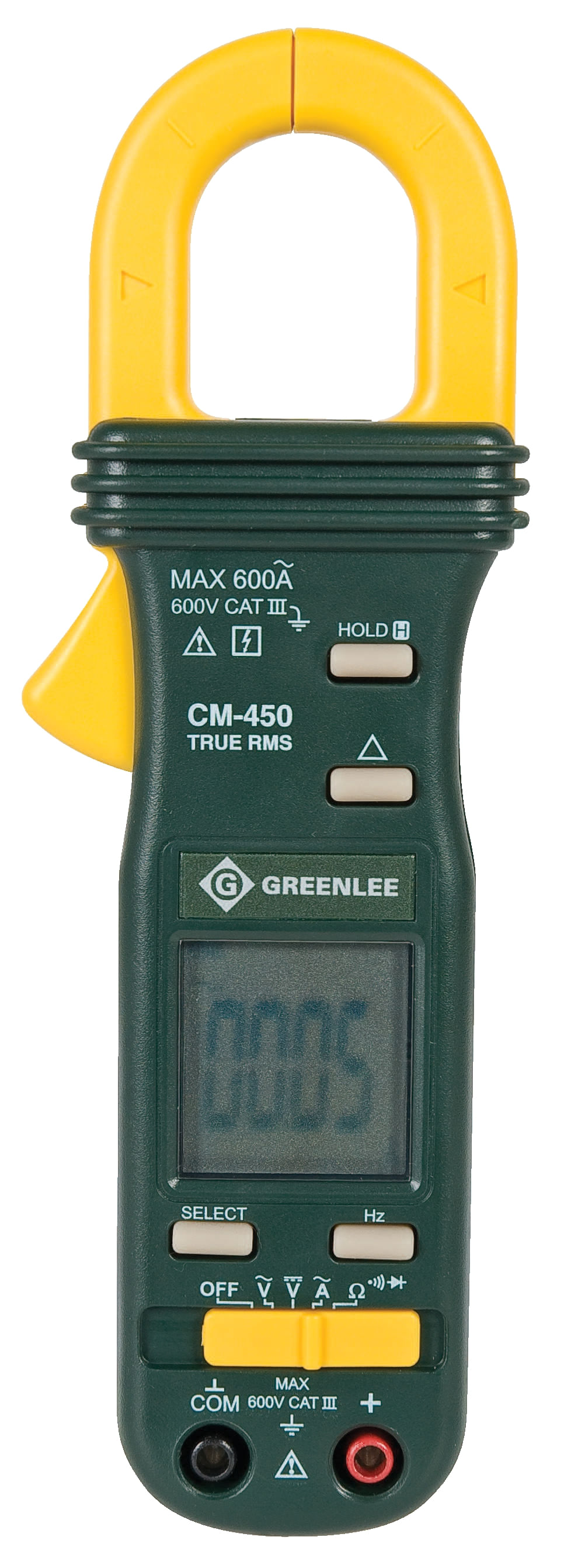 Amperímetro Digital CM-450 600A AC True RMS Greenlee
