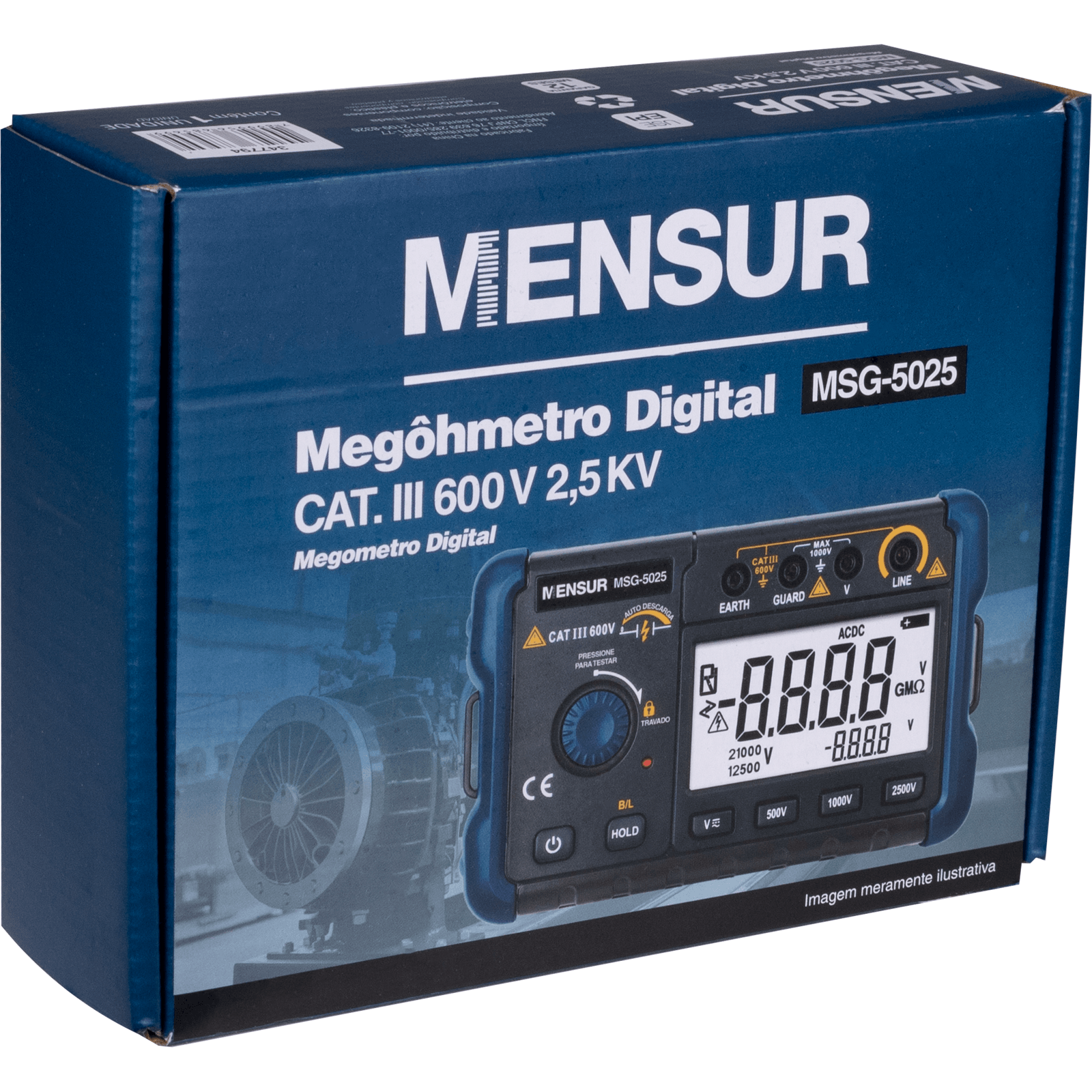 Megôhmetro Digital MSG-5025 600V 2,5V Mensur - Imagem 8