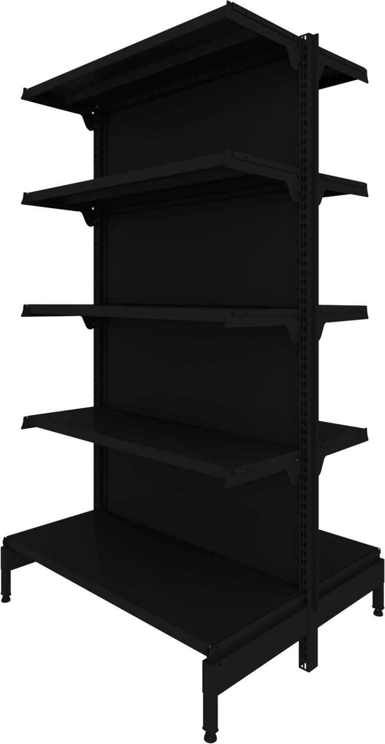 Gôndola Fácil Inicial Centro 1,7x0,95m Preta S/A Gôndolas