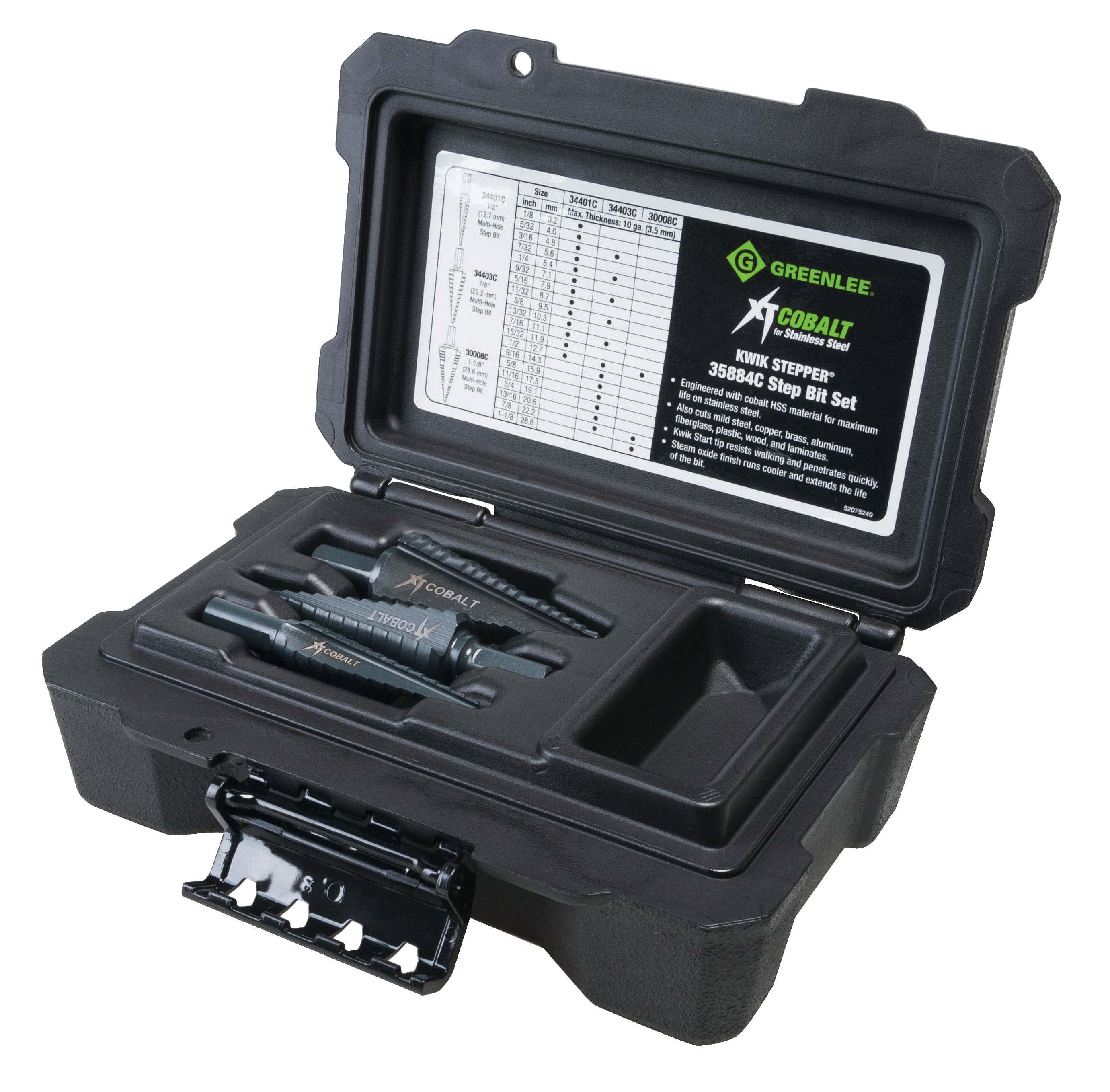 Jogo de Brocas Escalonadas 35884C 3 Peças Greenlee