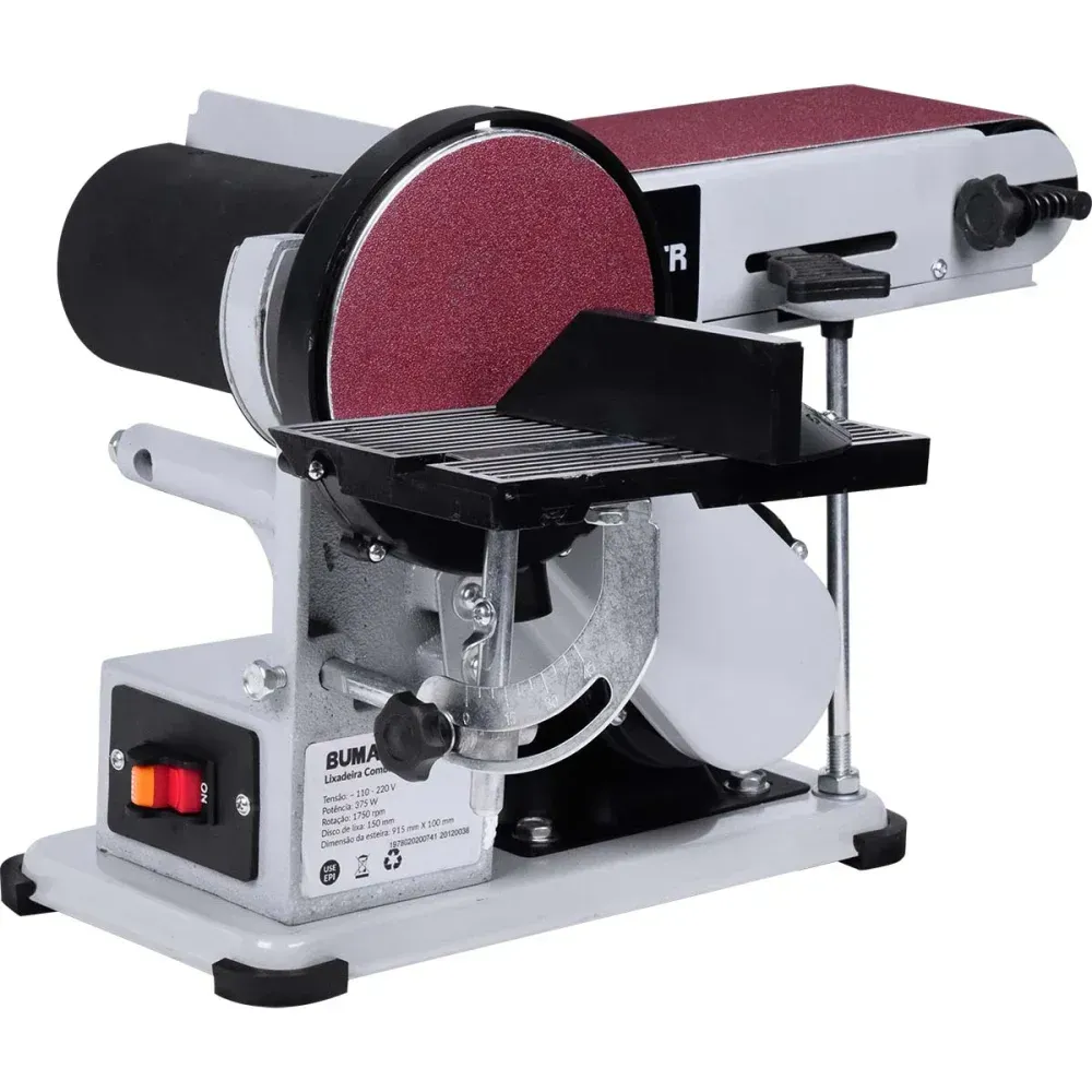 Lixadeira de Cinta Combinada 150mm 1750rpm 375W Biv Bumafer - Imagem 2