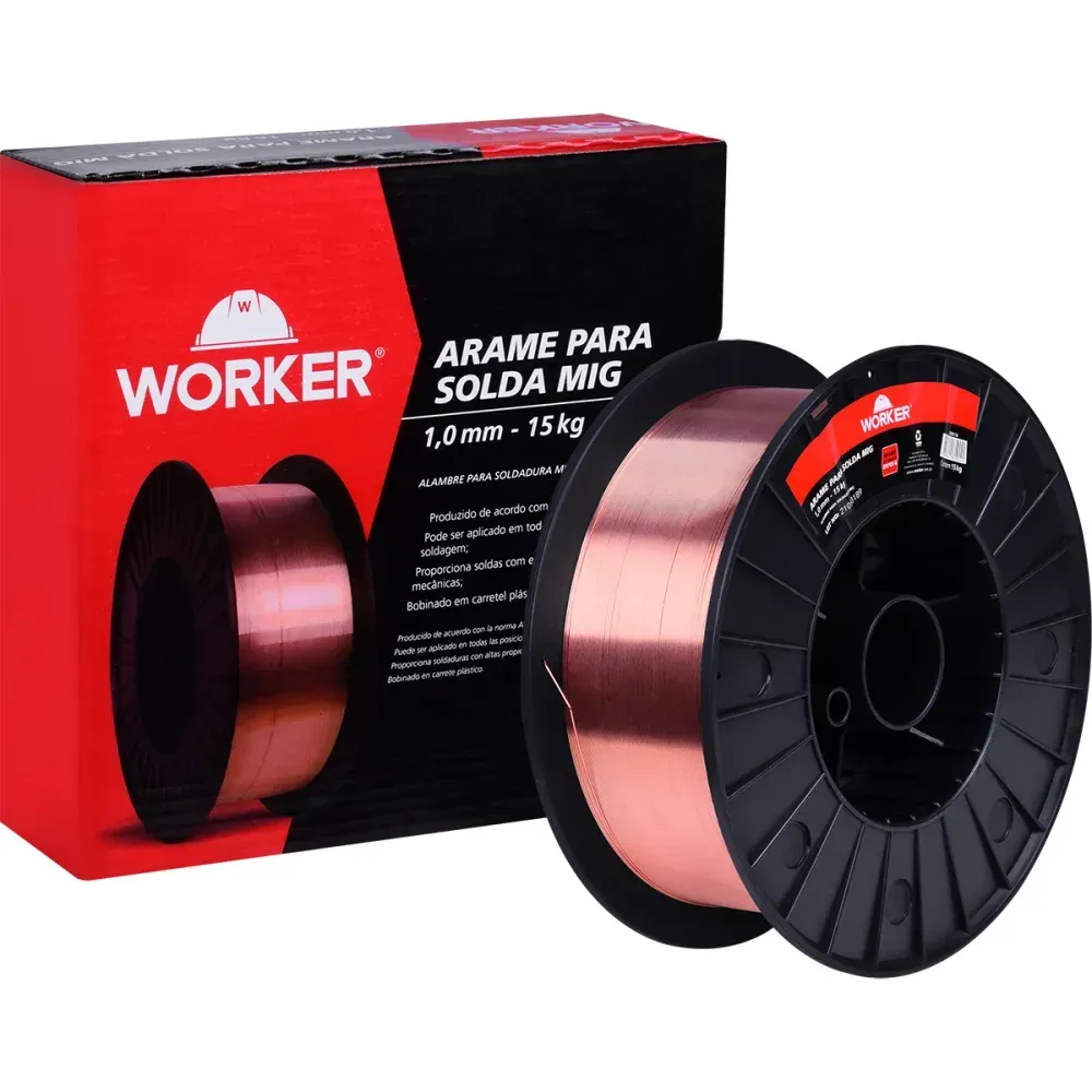 Arame de Solda Mig Carretel Plástico 1mm 15kg Worker