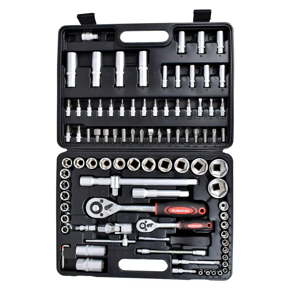 Jogo de Soquetes Sextavado com Catraca 94 Peças Bumafer - Imagem 3