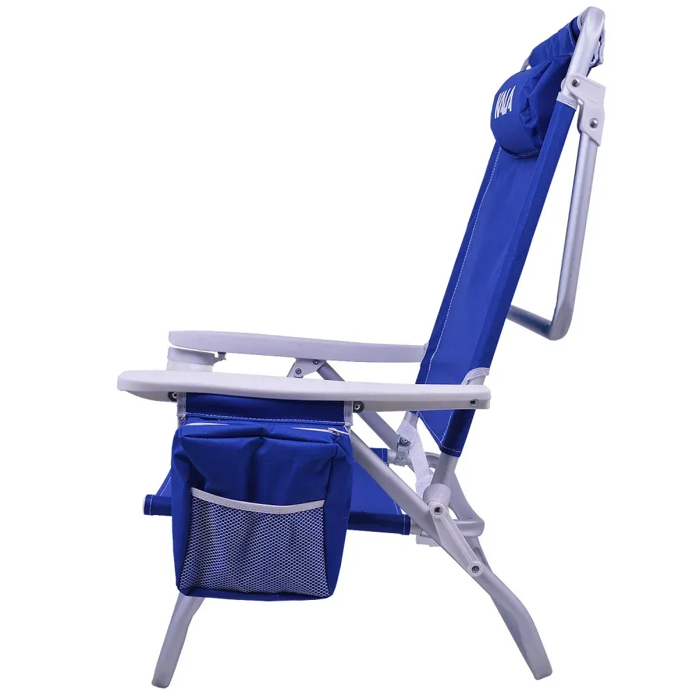 Cadeira de Praia Reclinável com Bolsa Térmica Azul 136Kg Kala - Imagem 3