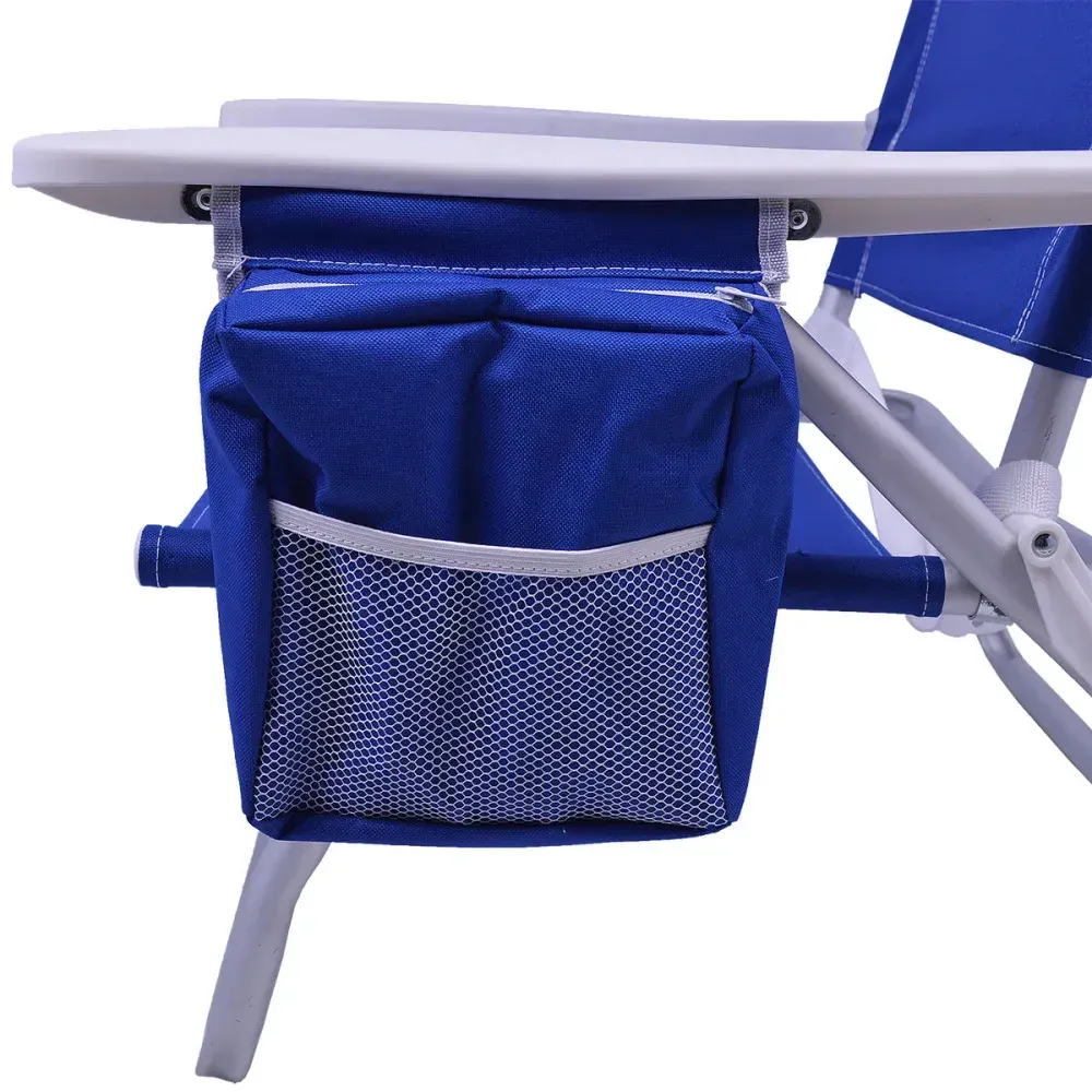 Cadeira de Praia Reclinável com Bolsa Térmica Azul 136Kg Kala - Imagem 5