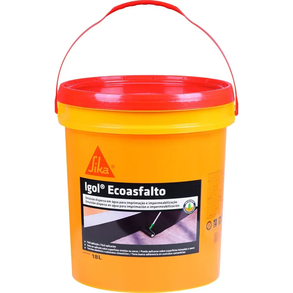 Ecoasfalto Impermeabilizante Preto 18L Igol Sika