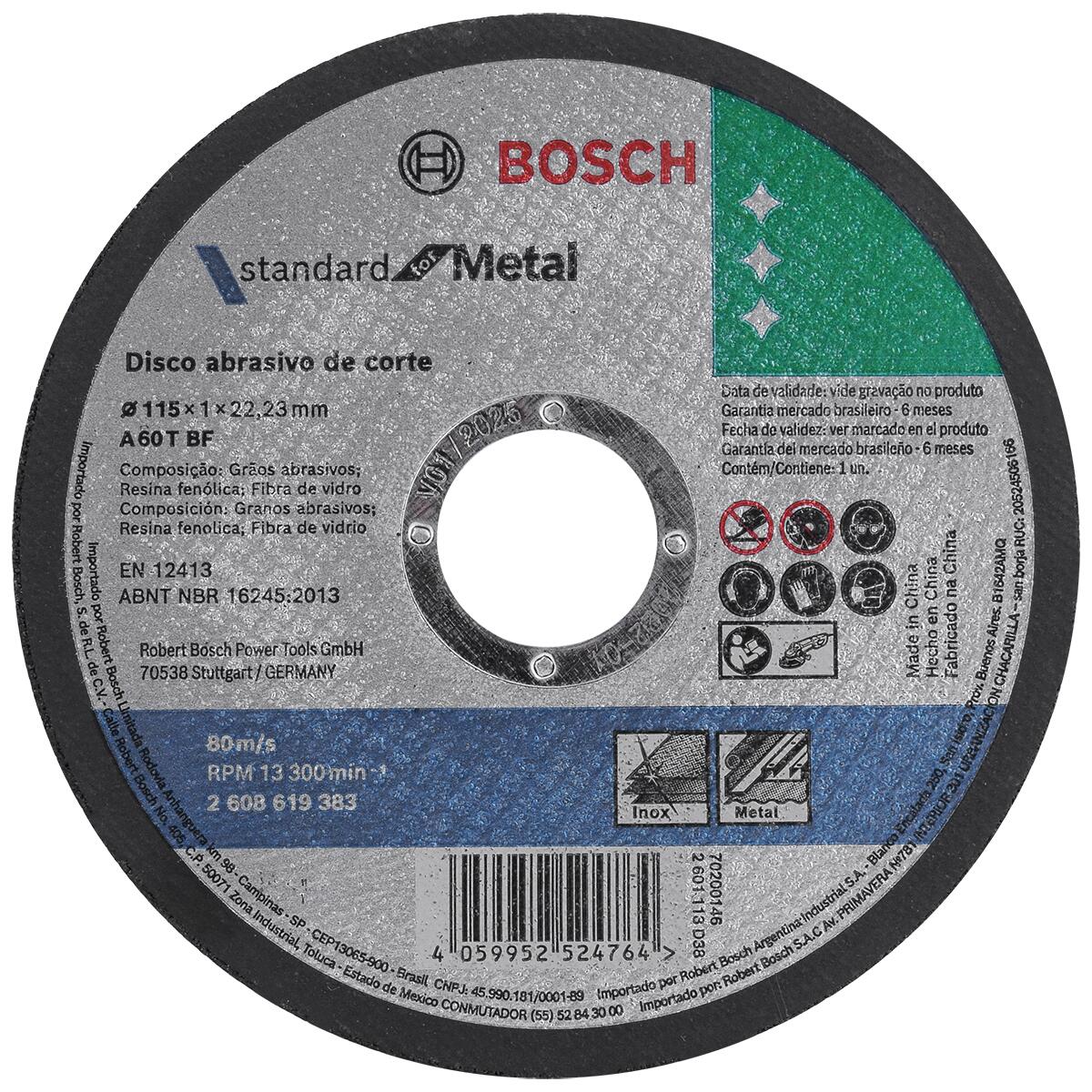 Disco de Corte Standard Reto 4.1/2”-7/8” Bosch