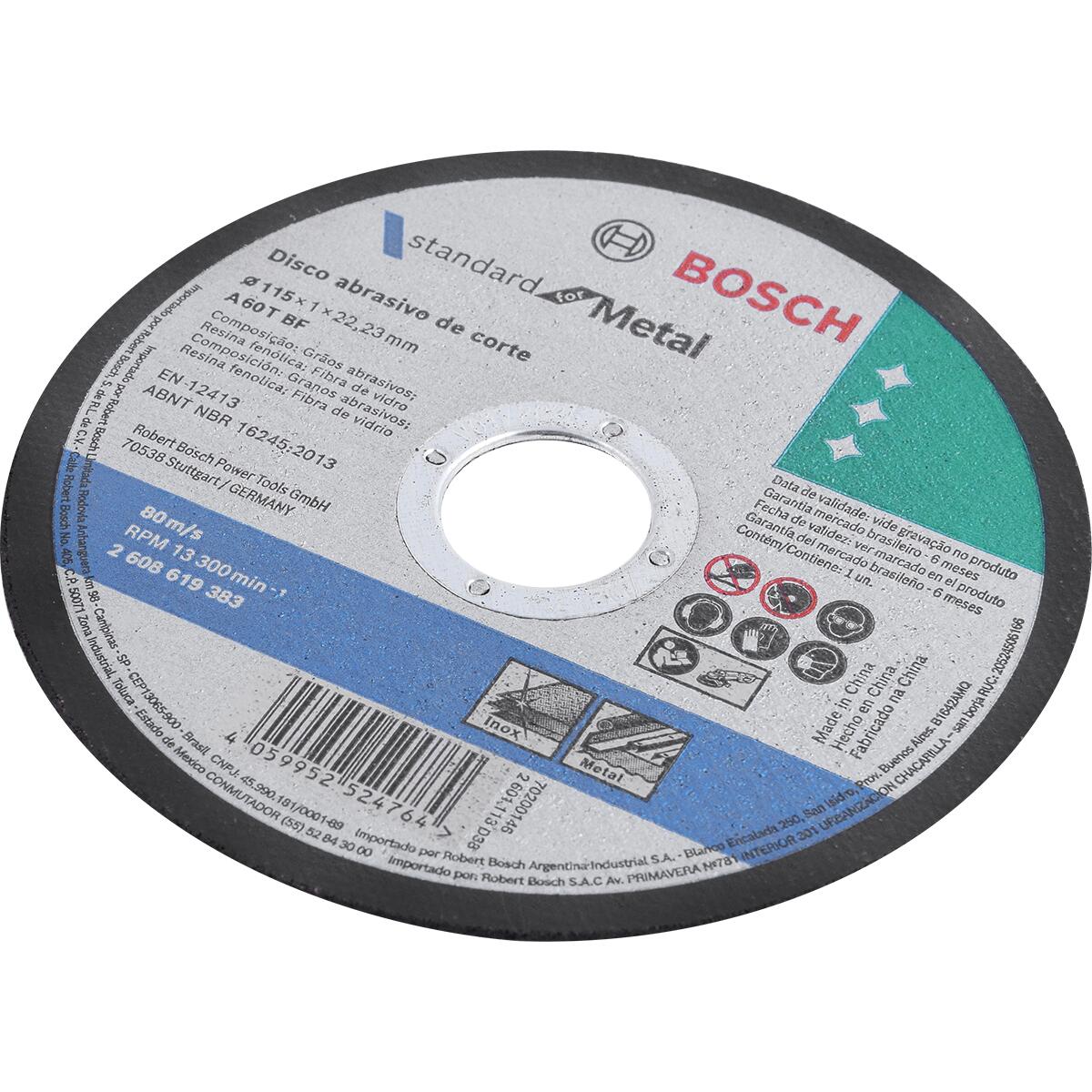 Disco de Corte Standard Reto 4.1/2”-7/8” Bosch - Imagem 2