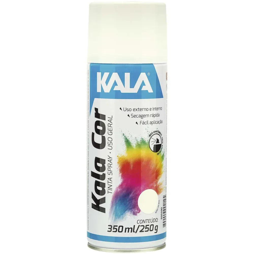 Tinta Spray Uso Geral Branco Brilhante 350ml Kala