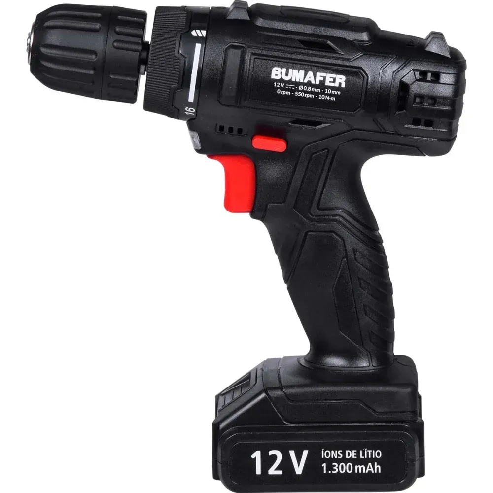 Furadeira Parafusadeira 12V 55 Peças Bivolt Bumafer - Imagem 2