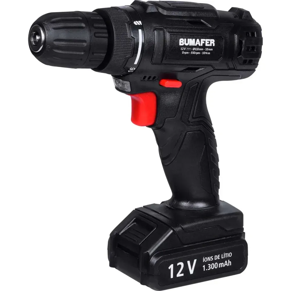 Furadeira Parafusadeira 12V 55 Peças Bivolt Bumafer - Imagem 3