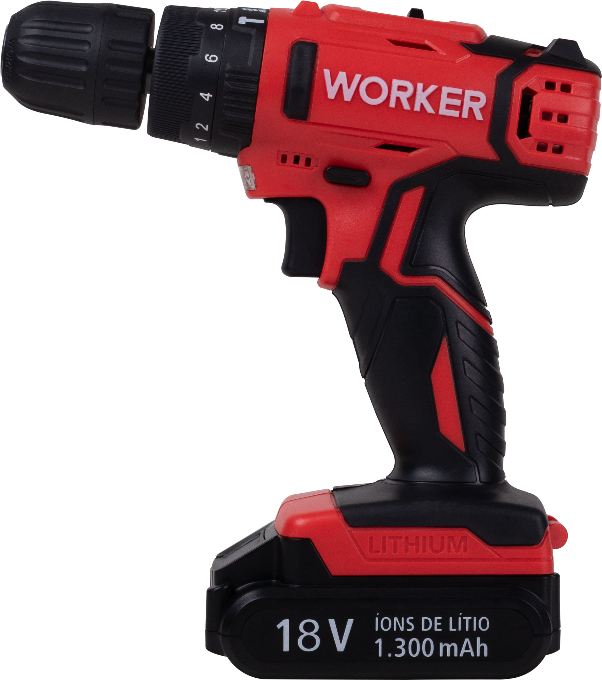 Parafusadeira 18V Impacto 1 Bat 13PCS Worker