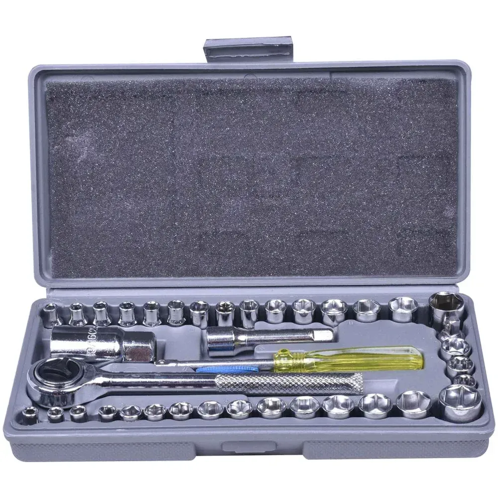 Jogo de Soquetes Sextavados com Catraca 40 Peças Bumafer - Imagem 2