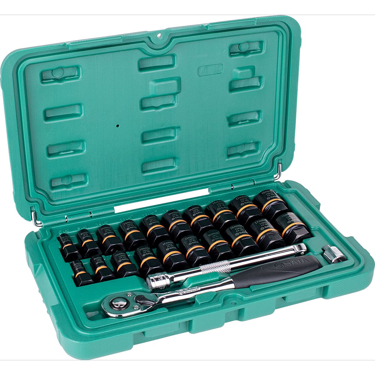 Jogo Soquete Impacto 1/4" - 3/8" 23 Peças Sata