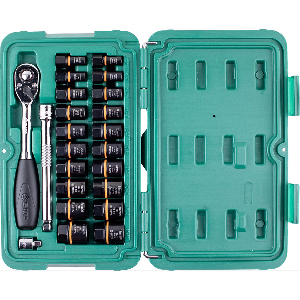 Jogo Soquete Impacto 1/4" - 3/8" 23 Peças Sata - Imagem 3