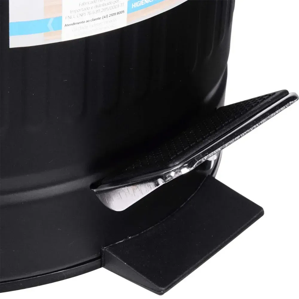 Lixeira Retrô Preta com Balde Removível 12L Kala - Imagem 5