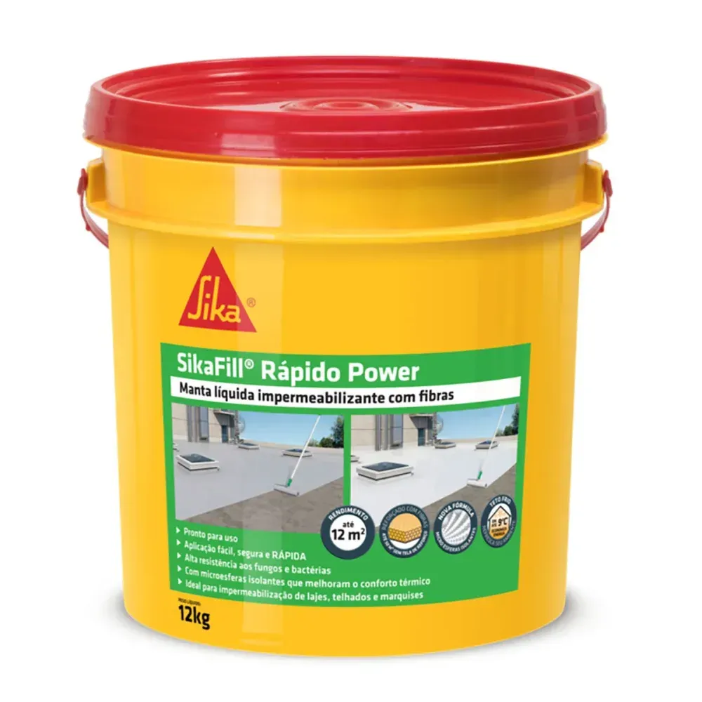 Impermeabilizante Acrílico Rápido Power Cinza 12Kg Sika