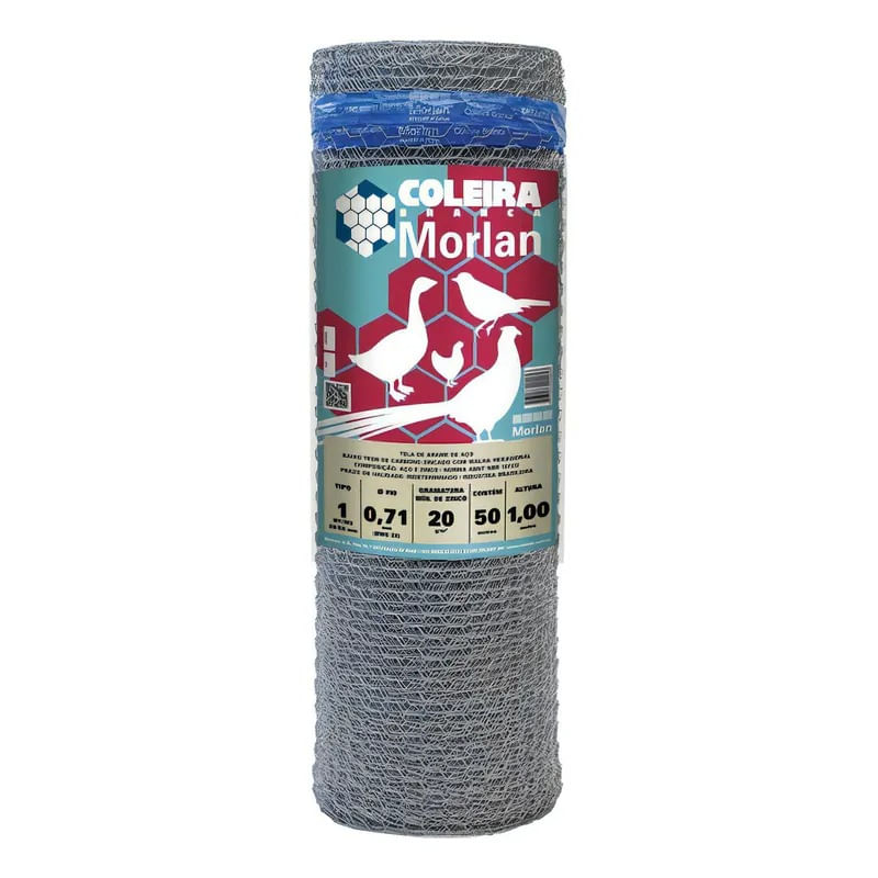 Tela Pinteiro Galvanizada Branca Coleira 1 22x1,00 Morlan