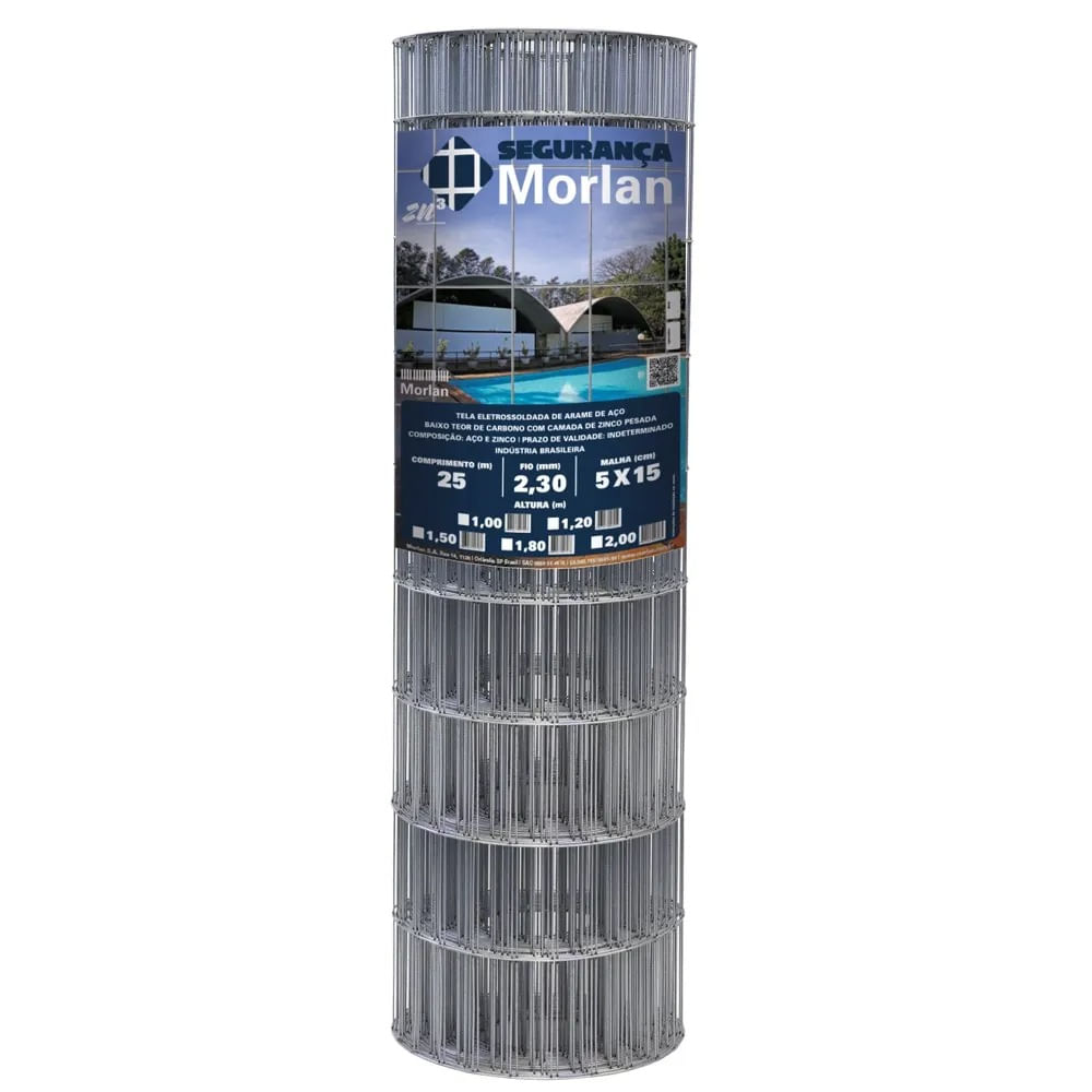 Tela Soldada de Arame 25M 5x15 Fio 2,30x1,80 Morlan