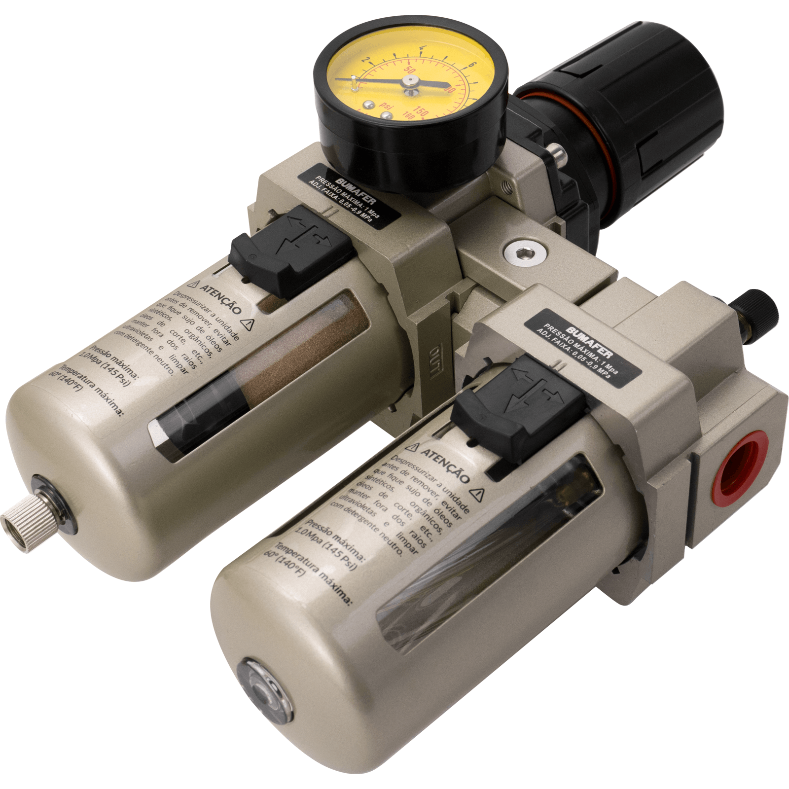 Regulador e Lubrificador de Ar 145 LBF/POL 1/2 Bumafer